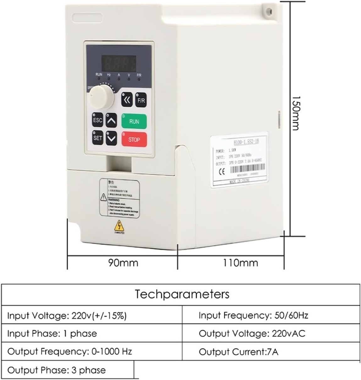 1.5KW ER11 water-cooled spindle & 1.5kw inverter/VFD & 65mm aluminum bracket & 75W water pump