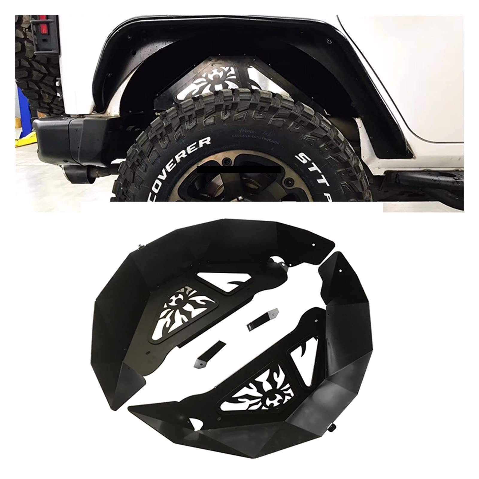 jkラングラー　ポイズンスパイダーフラットフェンダー JKラングラーにポイズンスパイダーのフラットフェンダー取り付け