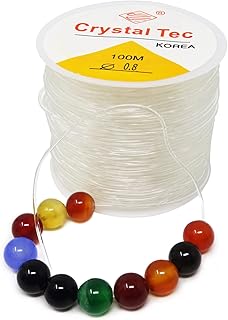 Honbay Jewelry Making String Clear Elastic Beading Threads Elastic Stretch String for Jewelry Making, Bracelet, Beading,Crystal, Arts & Crafts (0.8mm 100m)