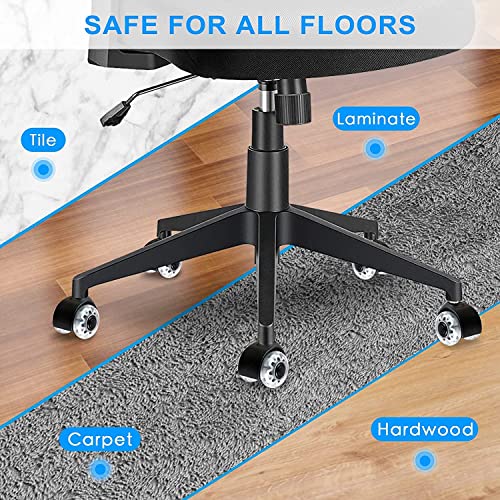 Office Chair Wheels Replacement-Heavy Duty Rubber Wheels For Office Chair(2200Lbs)-2''Universal Size Office Chair Casters,Smooth & Safe Rolling For All Floors Including Hardwood And Carpet(Set Of 5) #TOP2