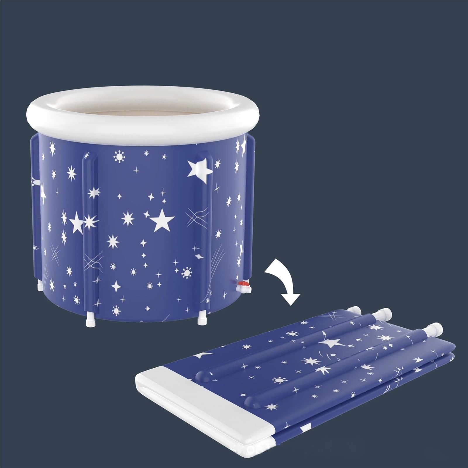 BañEra Plegable Bañera Plegable, bañera de Hielo portátil Inflable for Agua fría, bañera de hidromasaje, Cubo de baño de Hielo Plegable para Ducha