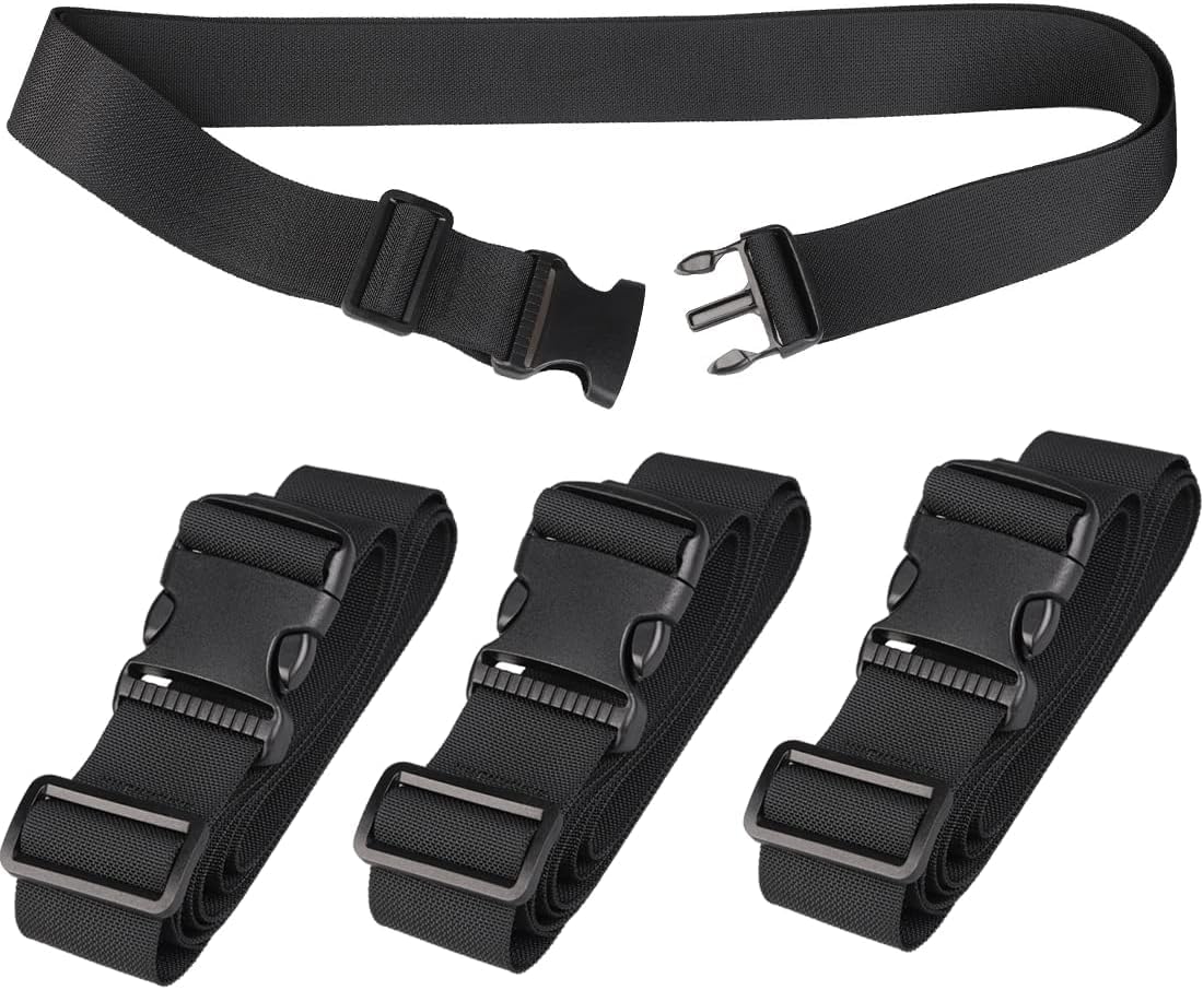 LAKSHMINARAYAN SALES 3 Meter Utility Strap with Quick-Release Buckle Adjustable, for Luggage Bags, Traveling, Bikes, Cars, Outing, Black, 4-Pack.-picture-56