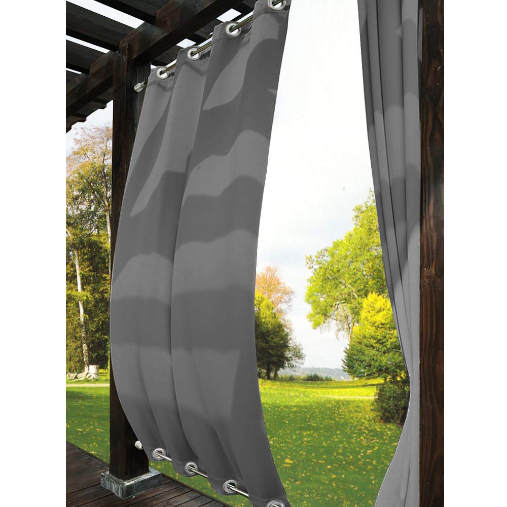 Tende impermeabili per esterni, antivento, con occhielli, per gazebo, veranda, patio, grigio, 213 x 213 cm, tenda a pannello oscurante (1 pezzo)