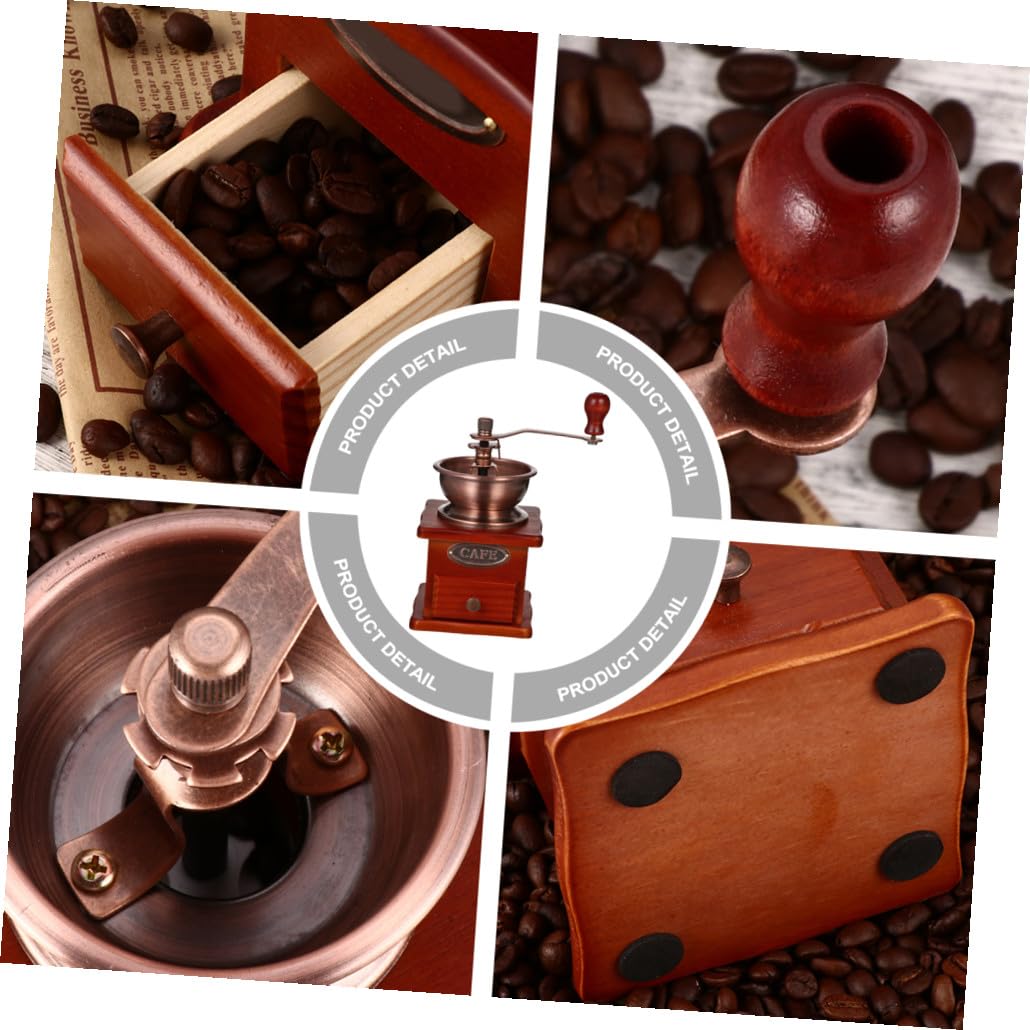 Molinillo de Café como Cono de Cerámica Obsequio de Navidad Manual y Cuerpo de Madera, Máquina Portátil para Moler Granos Adecuado
