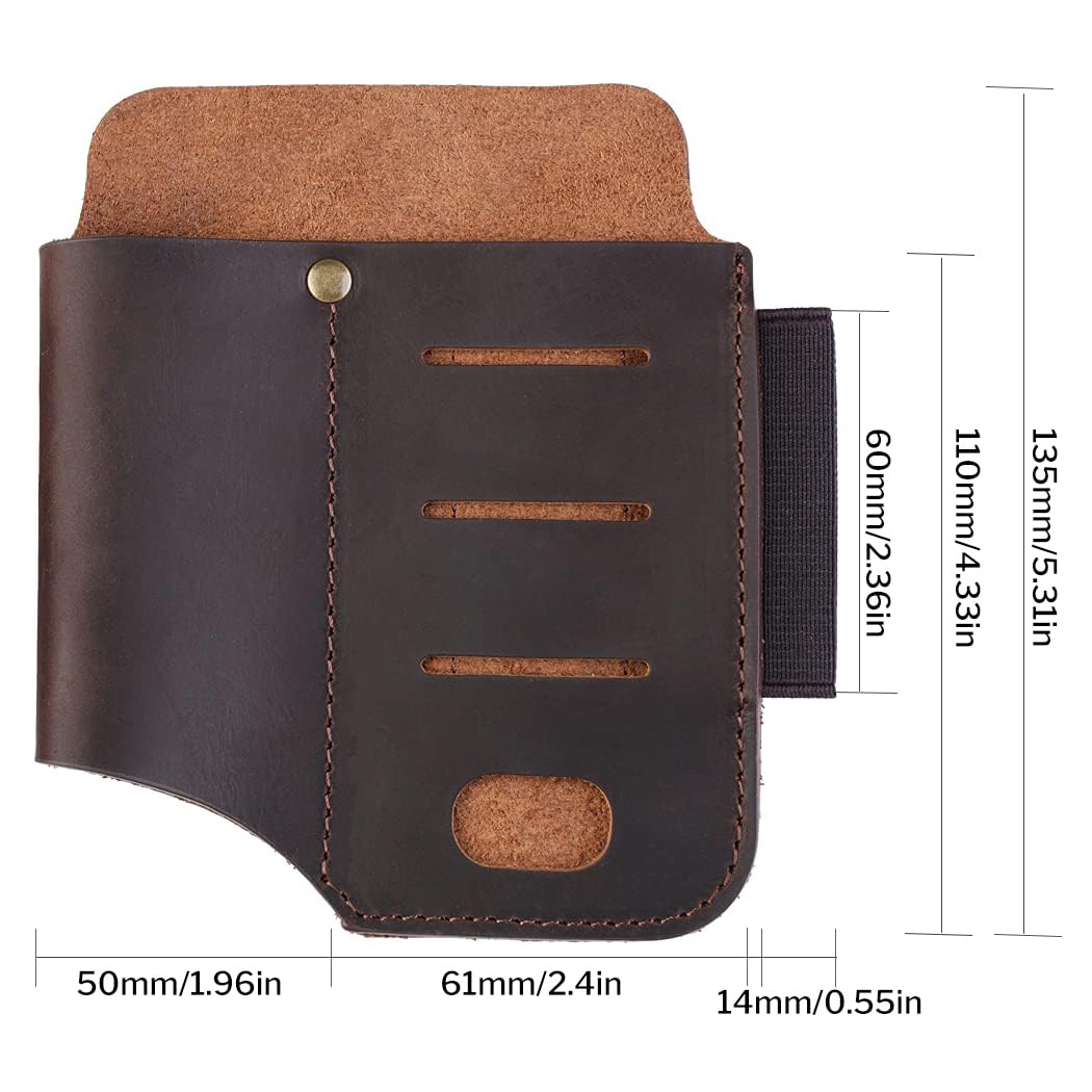 VIPERADE PJ15 EDC Lederscheide, Taschenlampenholster/Taschenmesser Scheide/Taktische Stift Scheide/für Leatherman Multitoolscheide, Messerorganisator Lederscheide mit Taschenclip