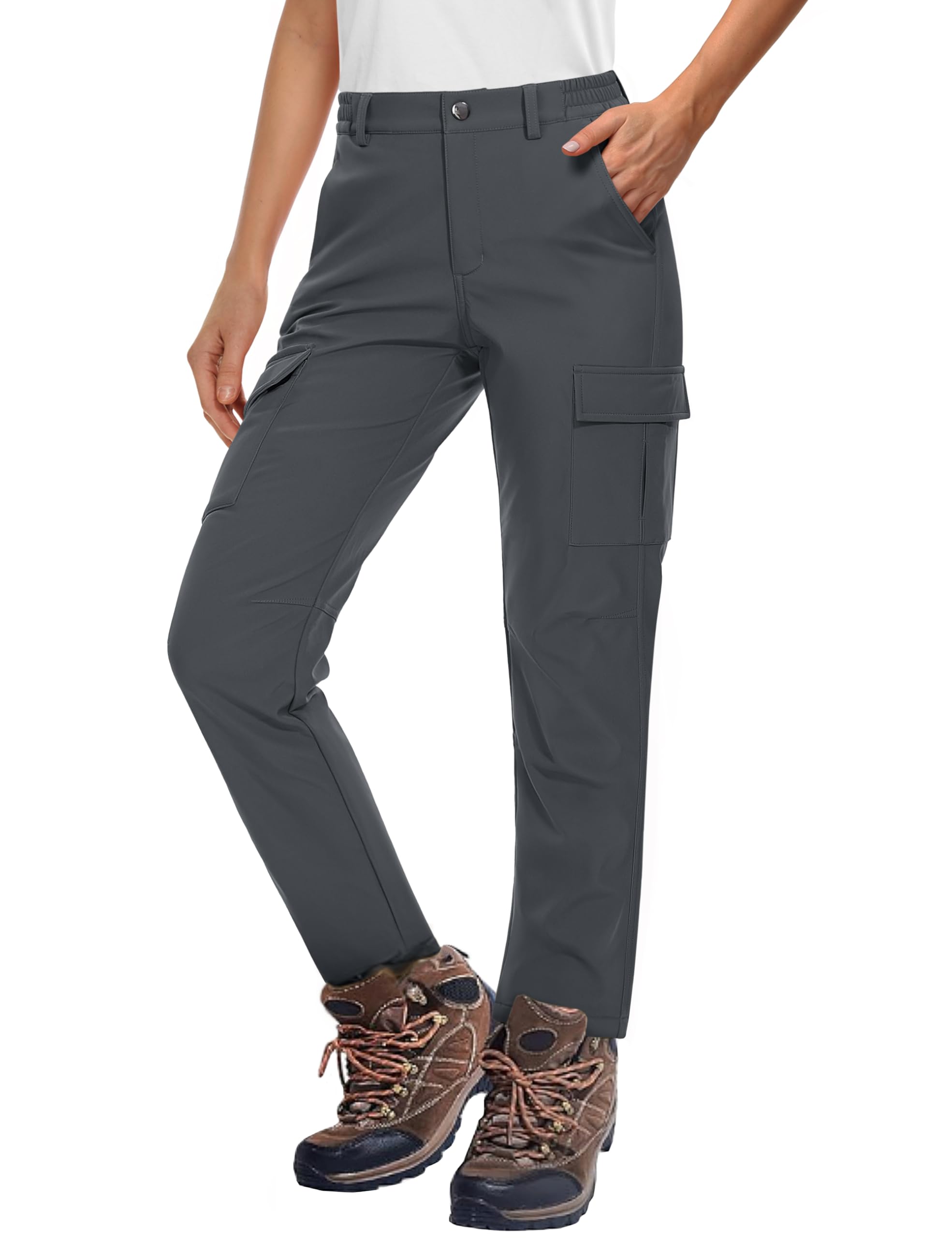 MAGCOMSEN Women's Fleece Lined Winter Hiking Pants