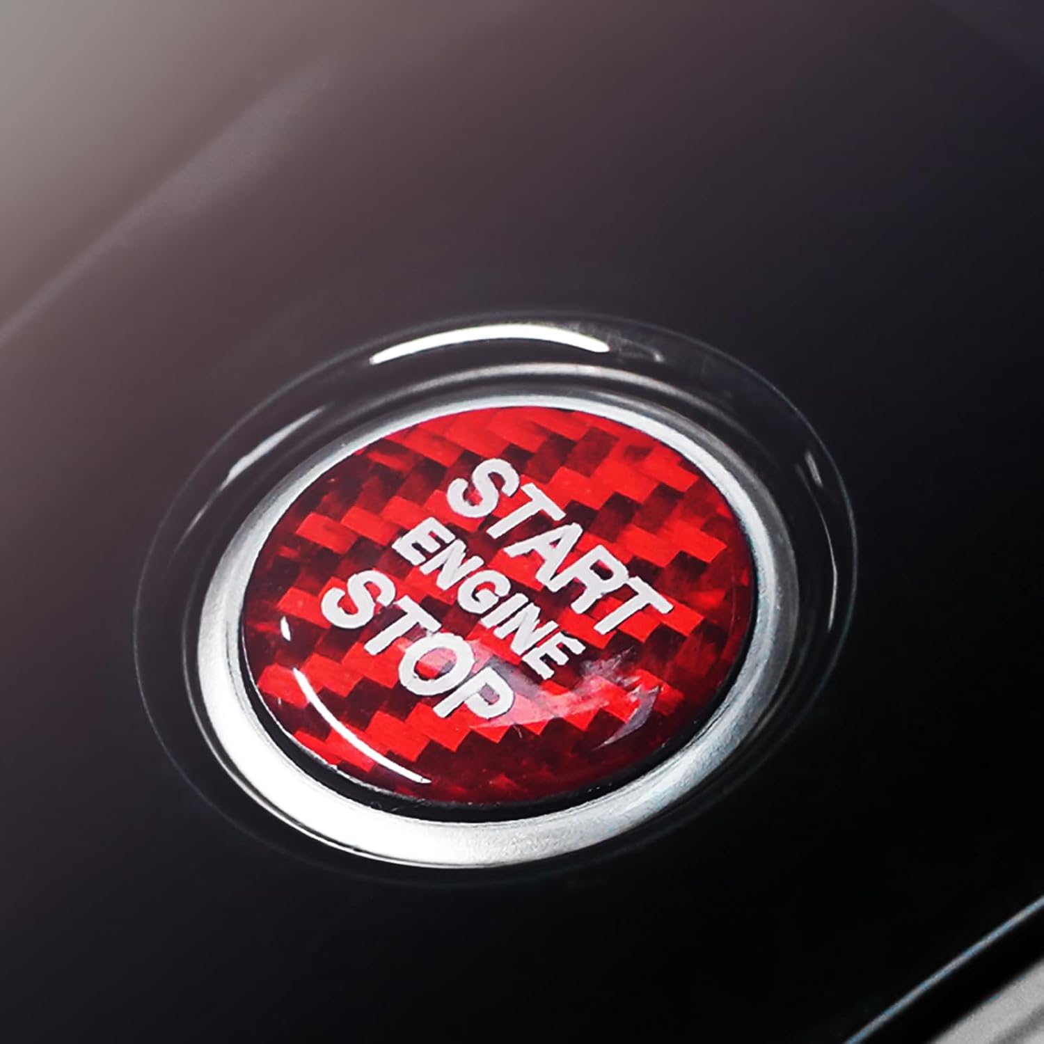 BETTERHUMZ Engine Start Button Sticker Carbon Fiber for Audi A3 8Y A6 4K C8 A7 4K8 Q5 S6 2020-2025 Control Knob Decor Interior Accessories (Black-Blue)