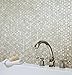 Carrara Waterjet Marble with Mix Circulos Pallas Mother of Pearl Tiles On Mosaic Sheet ( 1 Sheet)