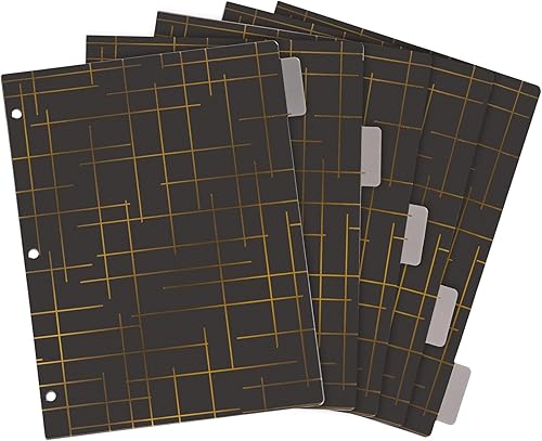 Miniatura 5 de Paper Junkie 6 juegos de 5 separadores de pestañas para carpetas de 3 anillos, 30 separadores a granel en total para oficina, suministros escolares