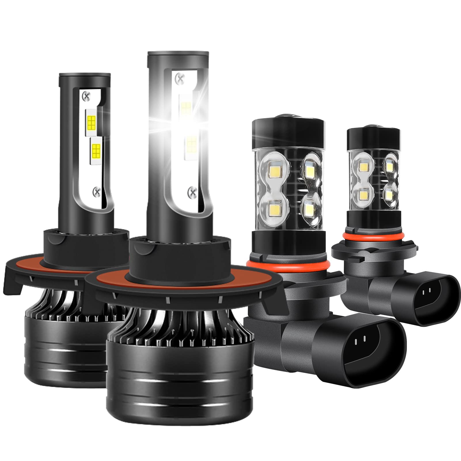 Fit For FORD F-250 F-350 (2005-2020) 9008/H13 High Low Beam+9145/9140 LED Fog Light Bulbs, 6000K White 10000LM Brighter Installation Halogen Replacement, Pack of 4