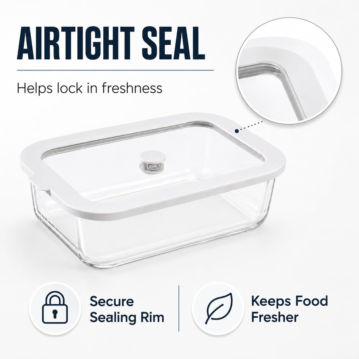 9 Inch Glass Baking Dish with Lid, 9 x 7 x 3 in Rectangular Glass Food Storage Container with Vent Lid, Oven Microwave Freezer Dishwasher Safe Baking Pan for Meal Prep, Leftovers, Casserole