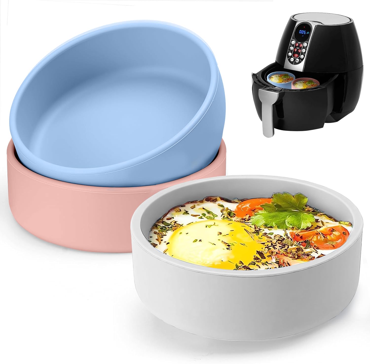 Stampo per uova con friggitrice ad aria, 4 pezzi, per friggitrice ad