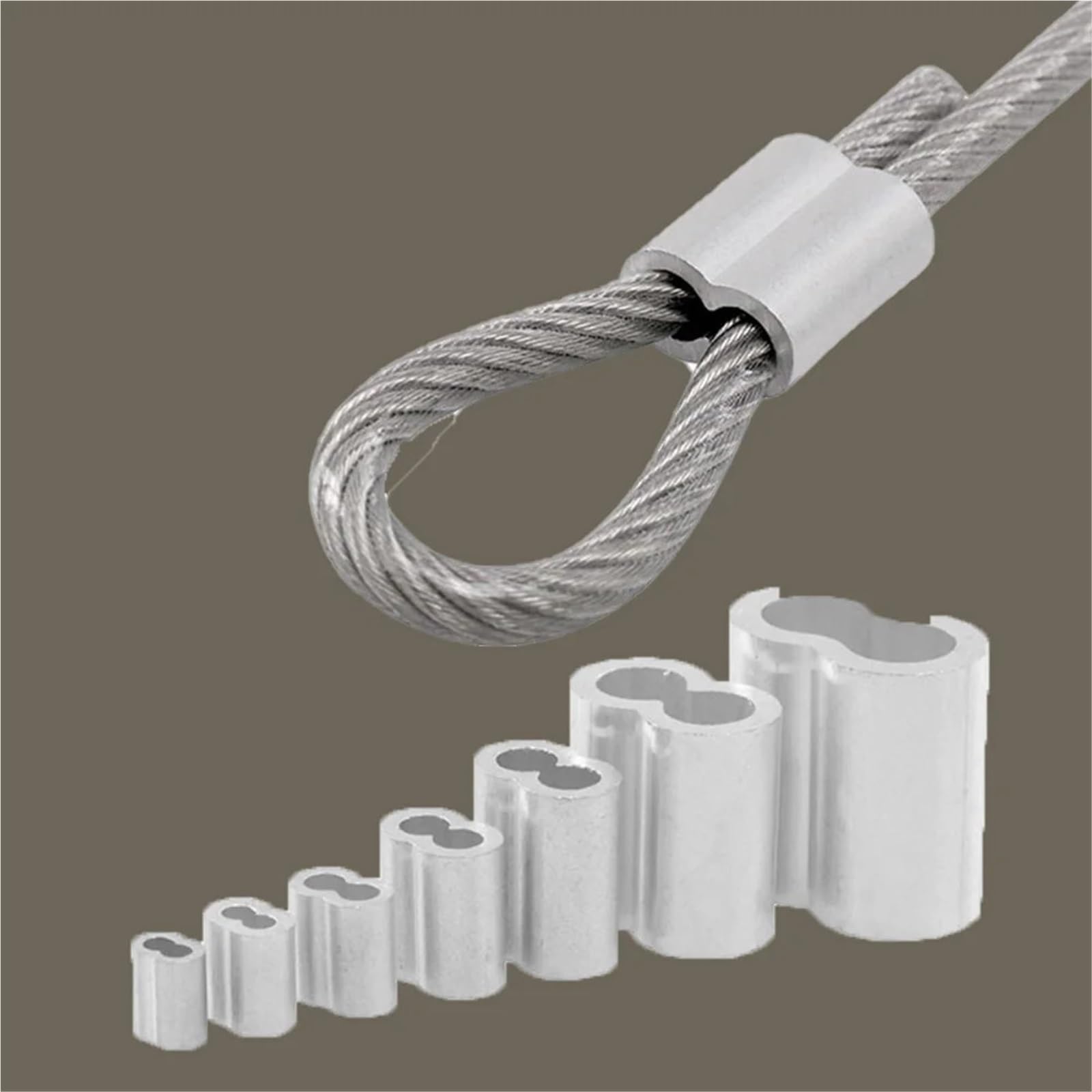 Puntali, Manicotti a crimpare for cavi 500 pezzi Puntali for fune in alluminio e acciaio Clip di fissaggio for clip for cavo hardware a doppio foro