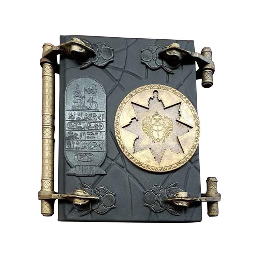 Bestmotoring The Mummy Books and Key Set – Mummy Prop Replica in Resin – Authentic Collectible for Horror Fans and Movie Enthusiasts (Black)