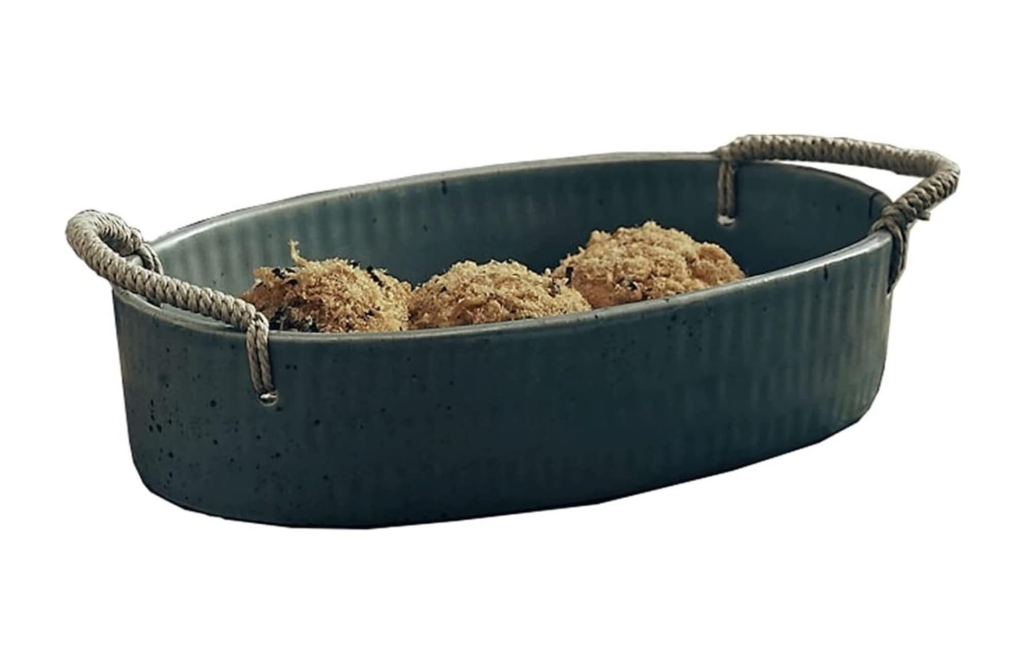 IROEJT Fruit Bowls Fruit Bowl Ceramic Oval Fruit Bowl Bread Bowl For Home Decor,Distressed For Rustic Farmhouse Look Fruit Dish Vegetable
