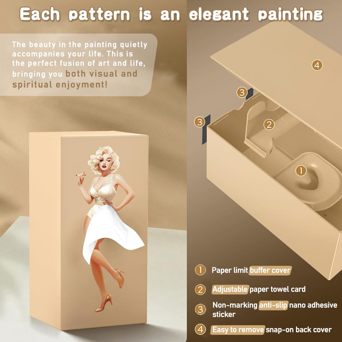 Taschentuchbox-Abdeckung, kreatives Rock-Design, Taschentuchbox, wasserdicht, Retro, ausziehbar, geeignet für Schlafzimmer, Wohnzimmer, Büro (Rosa)