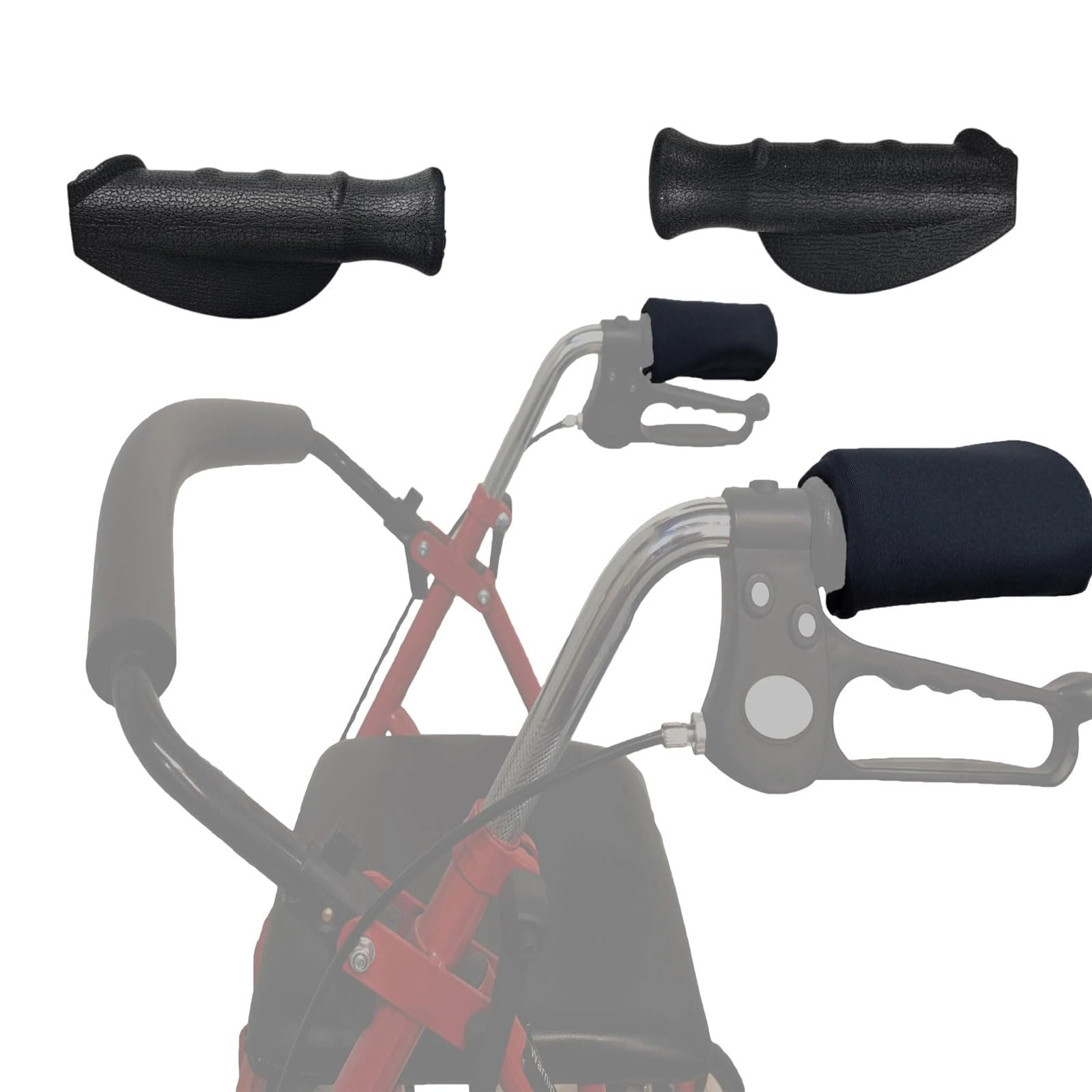 2 asas cómodas para andador, mango para andador, mango anatómico negro, diseño ergonómico, 22 mm, accesorios para andadores, andador Crutch