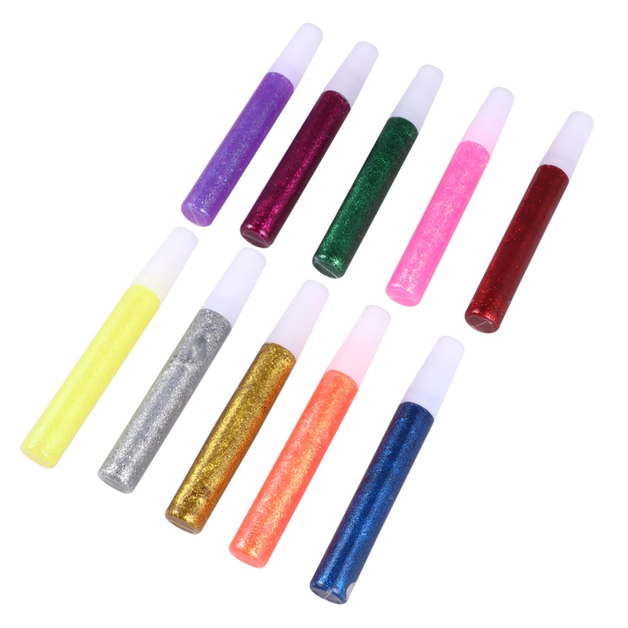 SEWACC Stylo Colle Pailleté 5 Sets 50 Pcs pour Décoration Créative et Fête Design Couleur Aléatoire