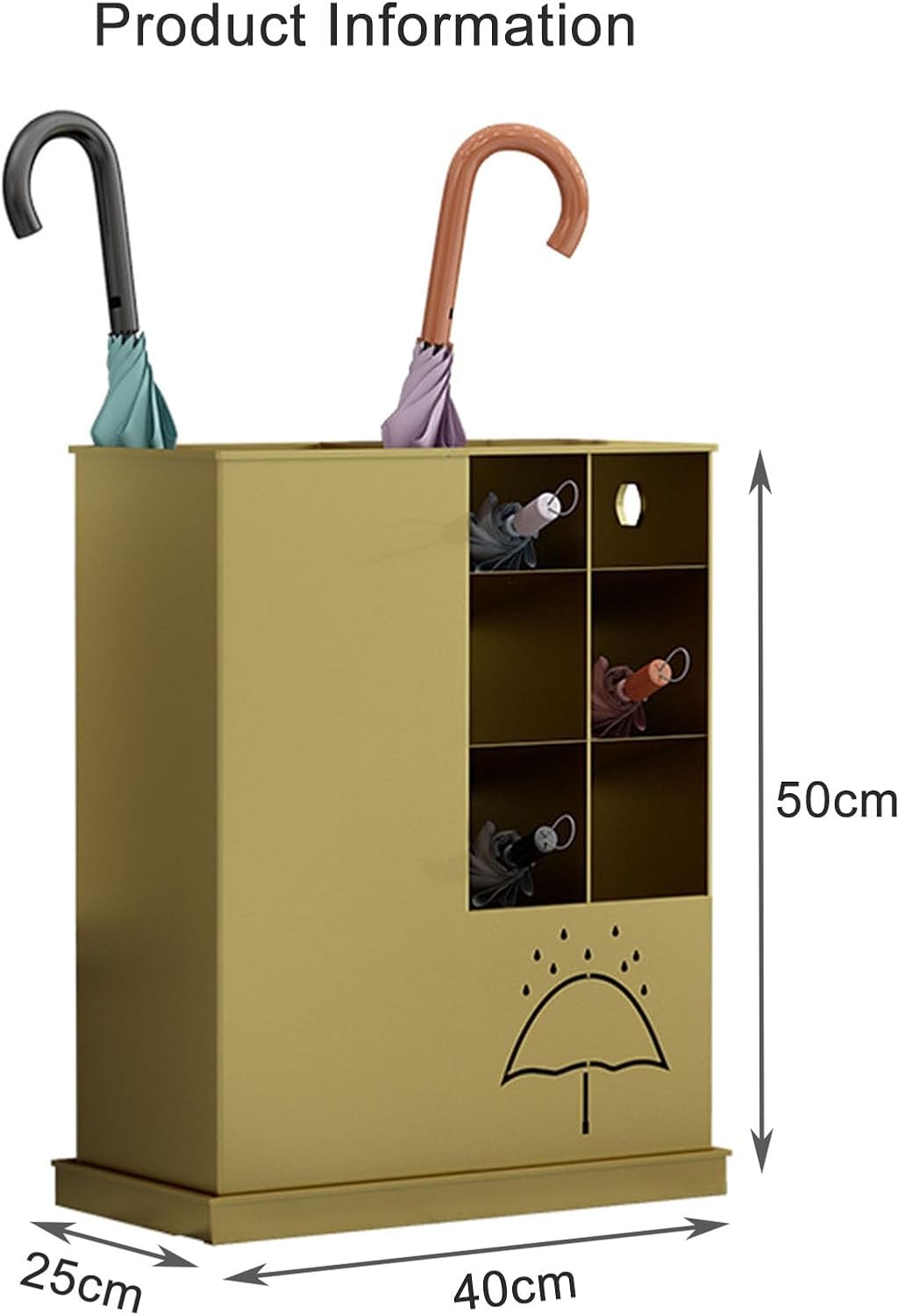 Modern Double Layer Metal Free Standing Umbrella Stand for Entryway Large Capacity Rectangular Design Stylish Home Décor Perfect for nizing Umbrellas