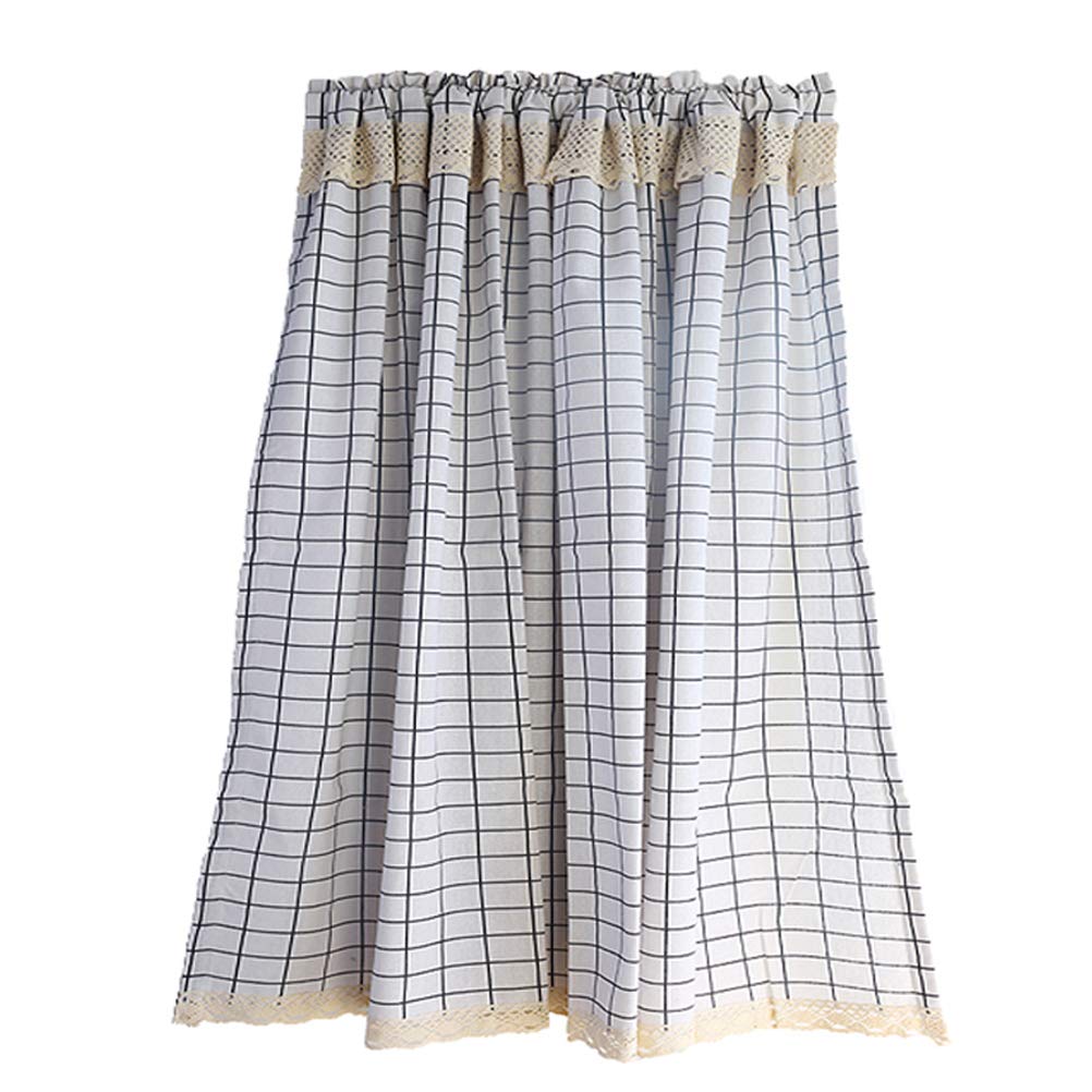 Rideau de café carreaux avec dentelle au crochet, finitions haut de gamme 140x190