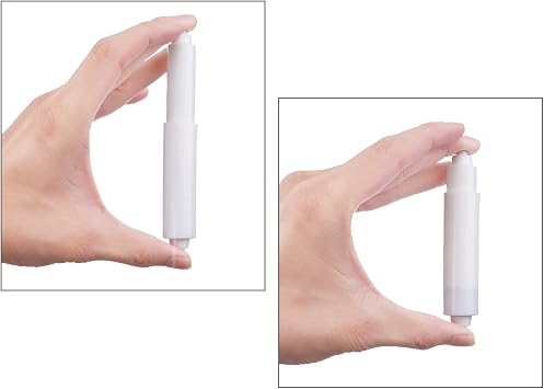 Shappy 4 Pcs Universal Toilet Paper Holder Replacement Rod,White | Spring Loaded Plastic Retractable Paper Replacement Rod Toilet Tissue Roll Holder Insert for Bathroom Home Host Accessories