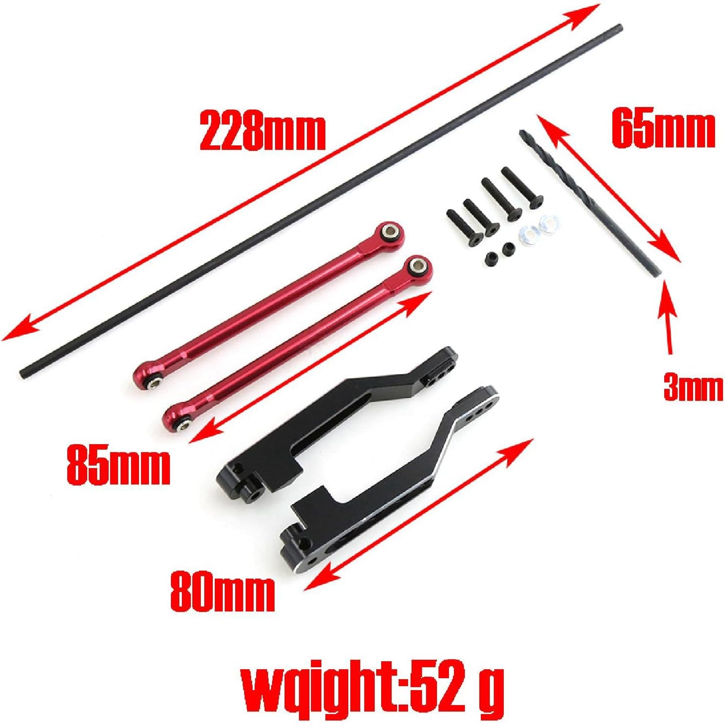 Anti-Roll Stiff Spring Steel Torsion Sway Bar Rod Anti-Sway Bar Arms/Links Kit for Traxxas UDR 1/7 RC Car