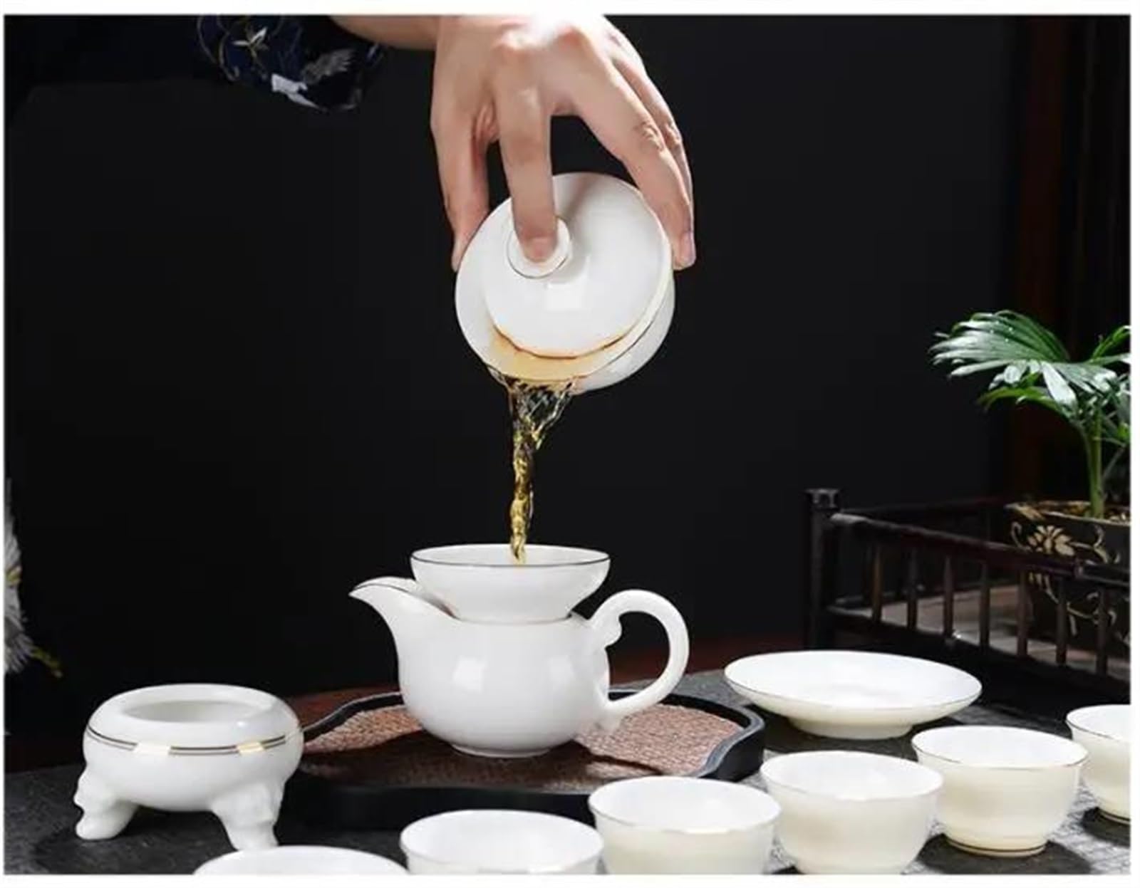 Zestaw do herbaty popołudniowej, zestaw do herbaty Kung Fu, chiński zestaw do herbaty, zestaw do herbaty popołudniowej, ceramiczny zestaw do herbaty, domowy dzbanek do herbaty z filtrem, czajnik, na
