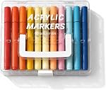 Acrylic Paint Markers, Brush Tip Water-Based Automatic Ink Control Paint Pens for Rock Painting, Canvas, Wood, Glass & More (Extended Set-24ct)