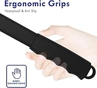 Vista 5 de Paleta de pizza profesional de aluminio, perforada de 12 pulgadas, grado de restaurante, mango largo, antiadherente, cáscara de pizza de metal