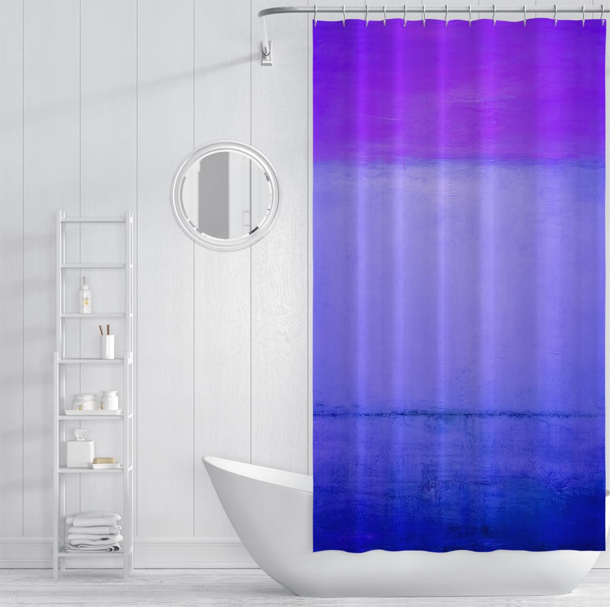 Rideau de Douche Abstrait Bleu Bleu ombré Tons vifs Rideau de Bain Art décoration Romantique de Salle de Bain Tissu en Tissu avec Crochets 180 x 180 cm
