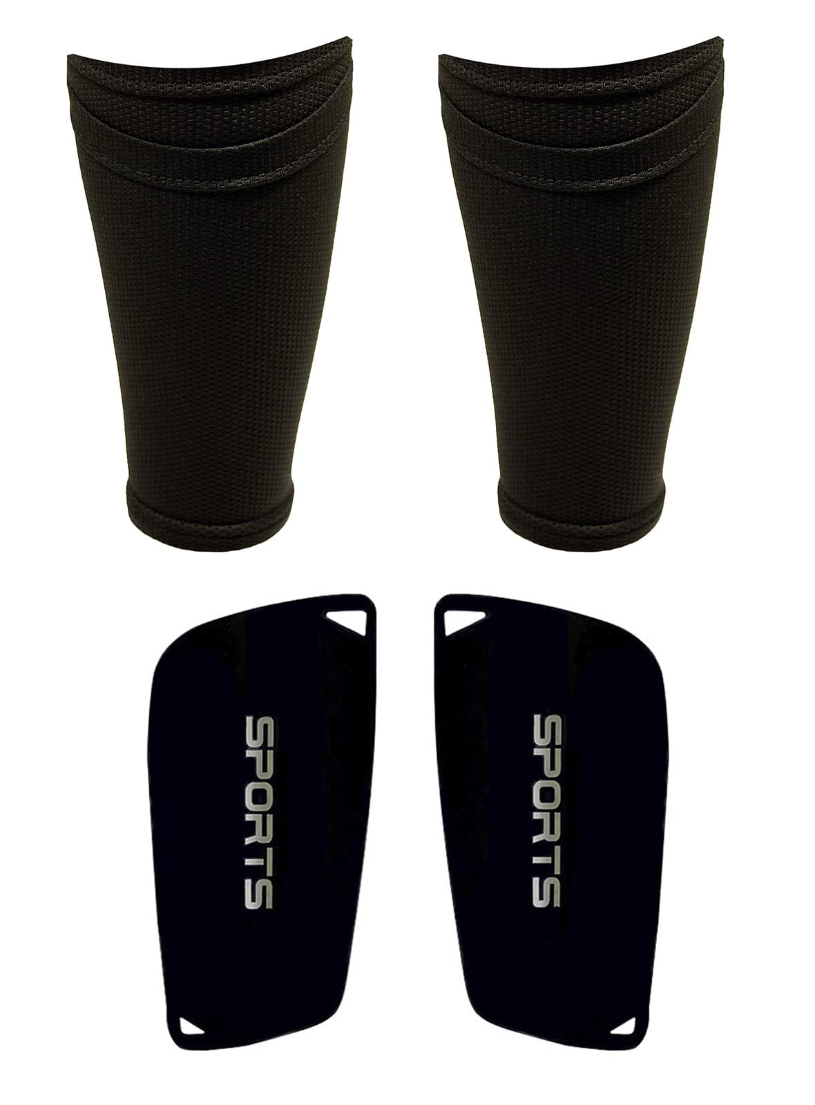 CDOFFICE Kids Youth Soccer Shin Guards Shin Pads and Shin Guard Sleeves for 4-16 Years Old Boys Girls Children Teenagers