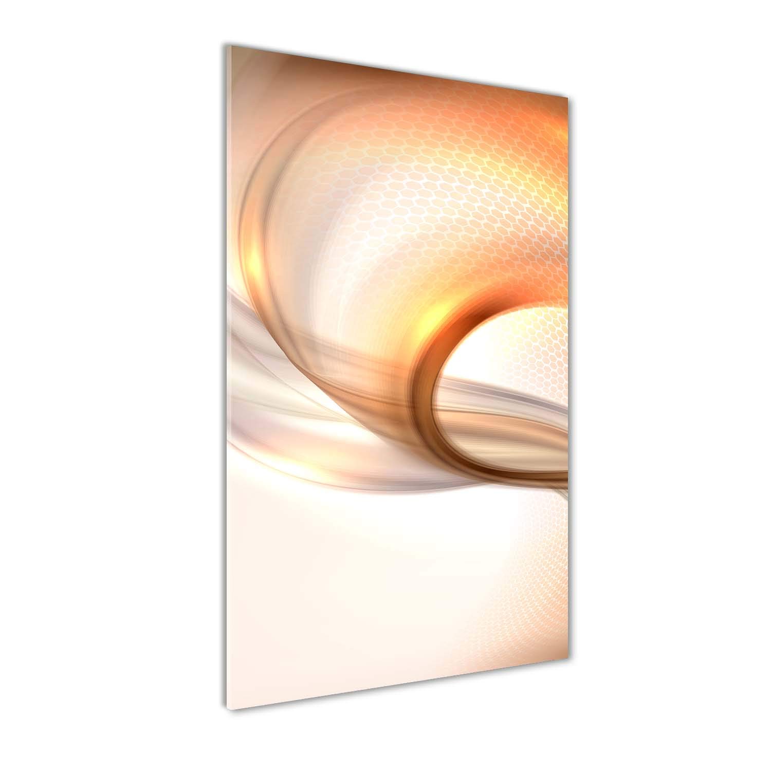 Impression sur verre 60x120 cm pour masquer un mur vide avec un tableau orange