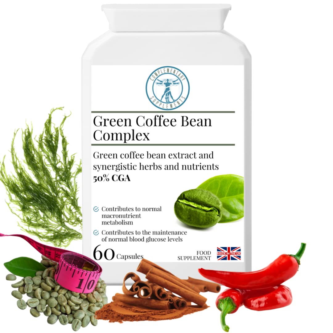 Green Coffee Bean Complex – Metabolism & Weight Loss Support - MAX Strength 8000mg 50% Chlorogenic Acid CGA, Chromium Picolinate - 60 Capsules