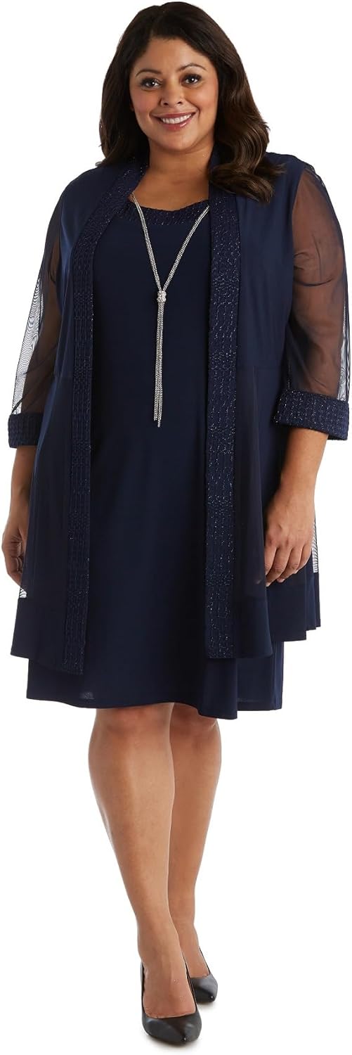 R&M Richards Sparkly Shift Dress and Jacket Set - Image 6