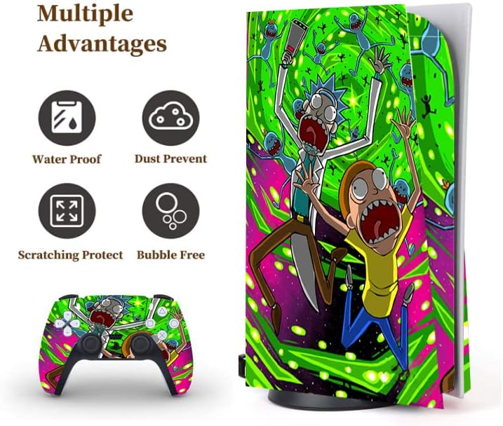 Anime P-S5/Play-station Protectors Skins Cover,P-S5/Play-Station Digital Edition Console Controller Skins Cover Protectors,Bubble-Free Stickers Protectors Accessories for P-S5