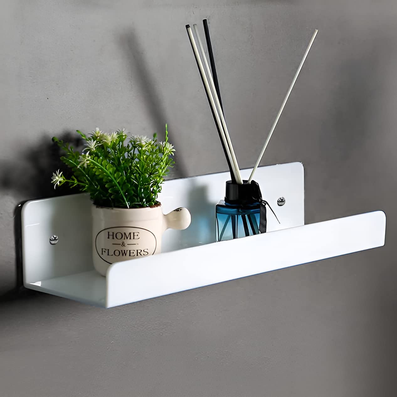 Plantex Acrylic Shelf/Rack for Bathroom/Living Room/Kitchen/Bedroom Multipurpose Wall Mounted Shelf - Bathroom Accessories (White) (B0B1DPHPSS) Amazon Price History, Amazon Price Tracker