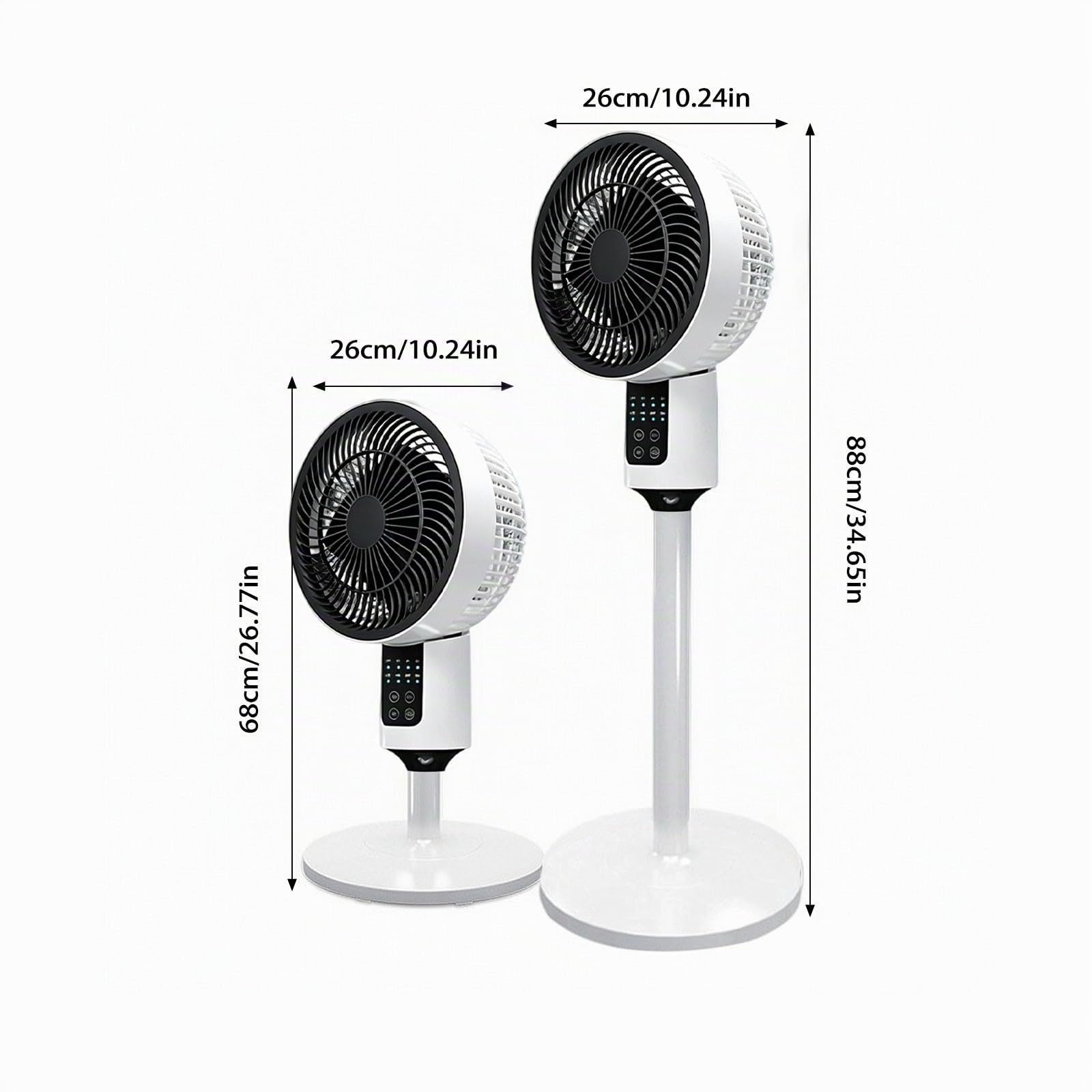 Ventilateur USB portable sur pied réglable en hauteur pour la maison, la chambre à coucher, le bureau, l'espace de travail avec tête oscillante, plusieurs réglages de vitesse, design rechargeable et
