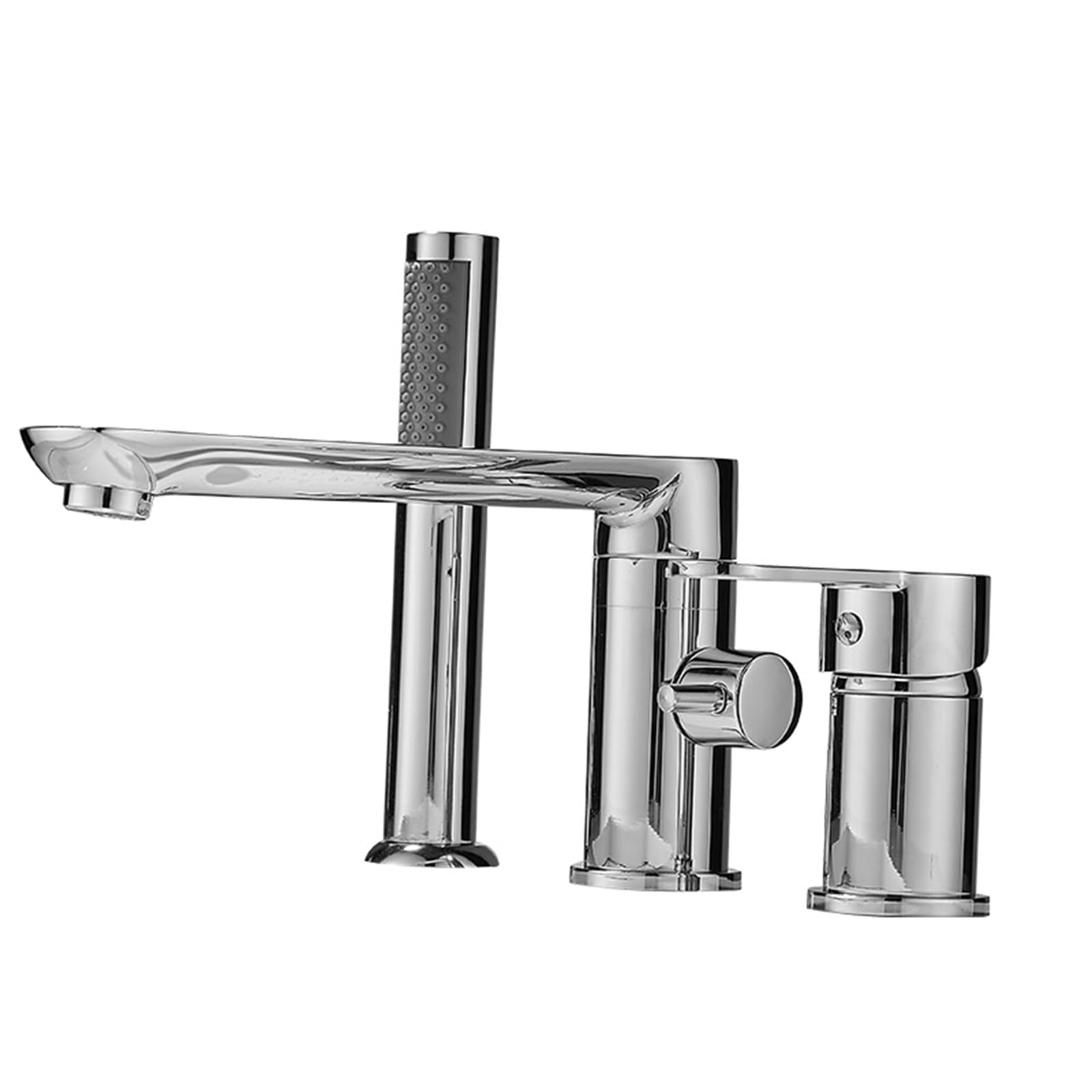 ZQFHSX Brass Bath Mixer Tap with Shower, 3 Holes for Hot and Cold Water, Durable Finish