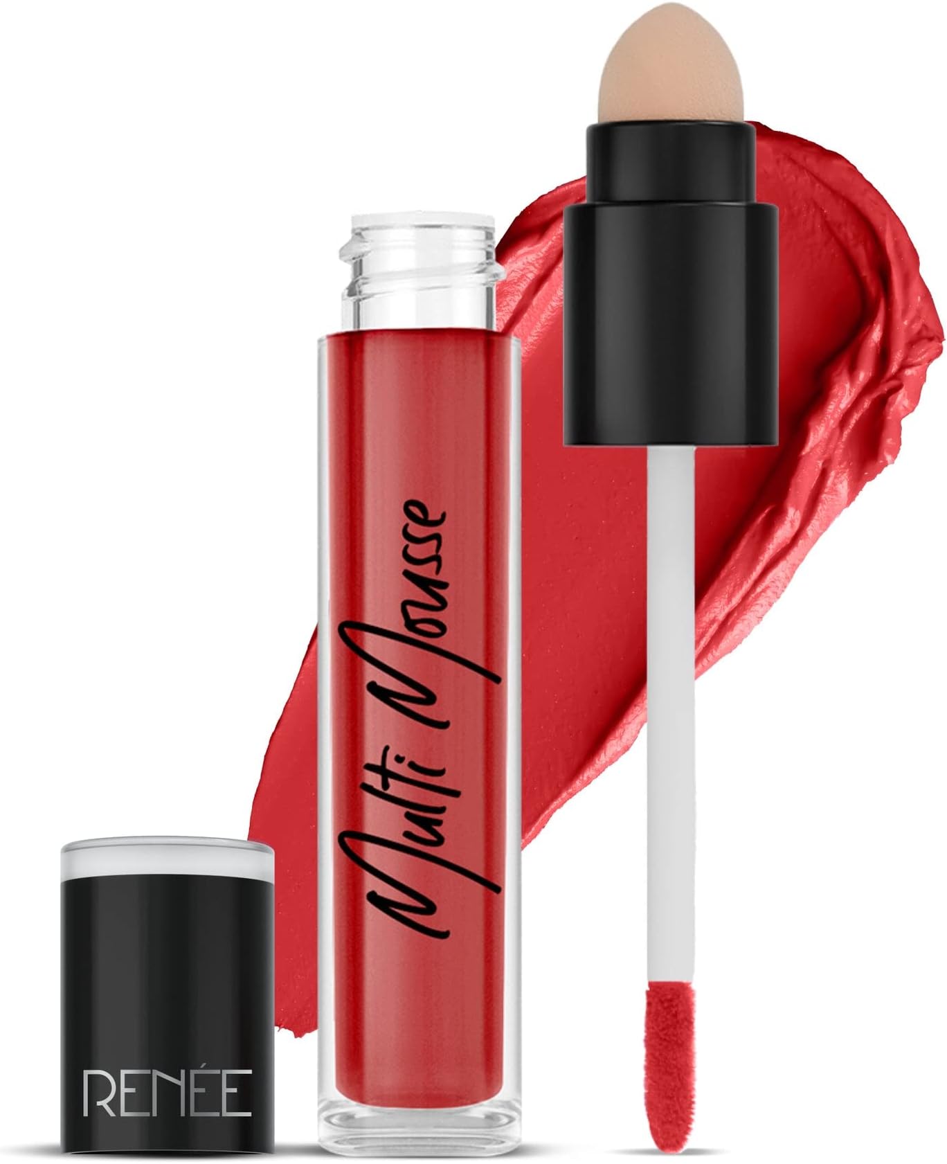 Multi-mousse for Lips, Cheeks & Eyes, Cherry Souffle 5gm | Matte Finish, Rich Color Payoff With Weightless & Velvety Smooth Texture | Non-drying, Highly Blendable Formula