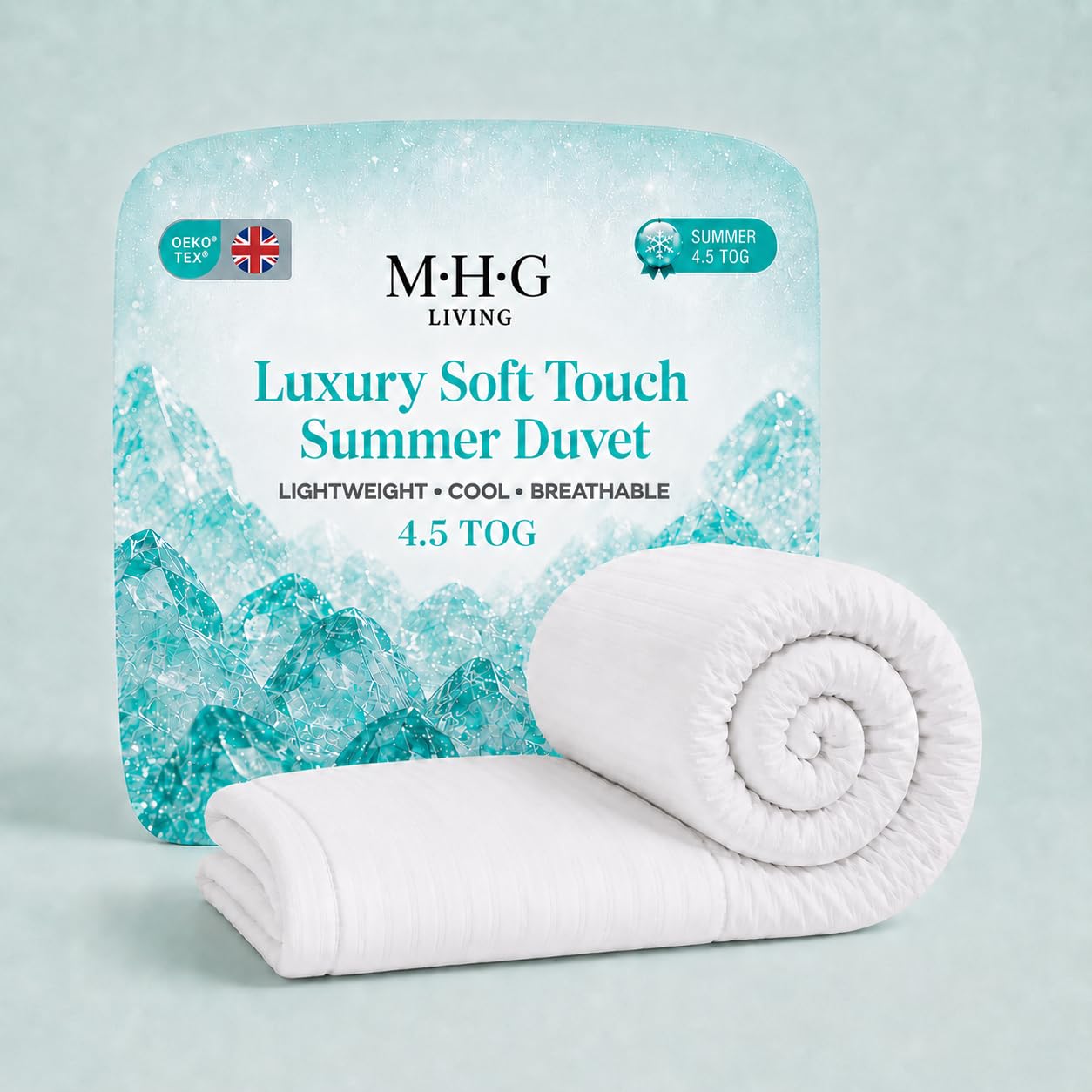 Mhg Living 4.5 Tog + 0 Pillows 4.5 Tog Summer Duvet Single 135X200cm - Lightweight Breathable Duvet For Warm Nights | Oeko-Tex Certified, Soft Microfibre, Hypoallergenic, Machine Washable, Made In Uk