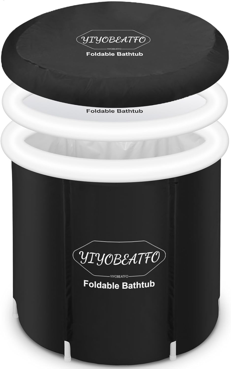 YIYOBEATFO Ice Bath Tub for Athletes,Foldable Extra Large Adult Bath Tub with Lid, Fitness