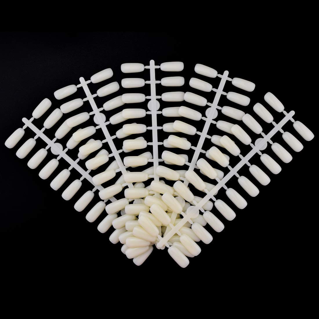 120 Pcs Natural Color Nail Art Polish Display False Nail Art Tips Display Practice Board Training Tips for Polish UV Gel (Nail art tips)