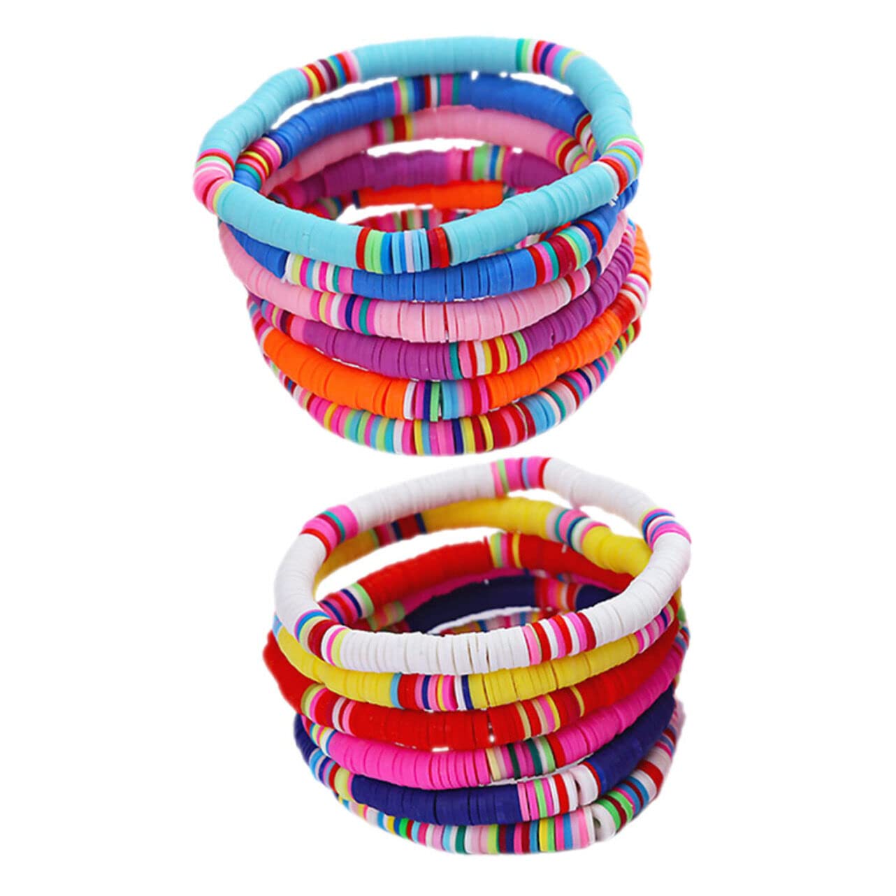 24 braccialetti in argilla alla moda per donne braccialetti bohemien perline di argilla braccialetti braccialetto perline pacchetto braccialetto elastico bohemien impilabile perline bracciali colore misto Miss set