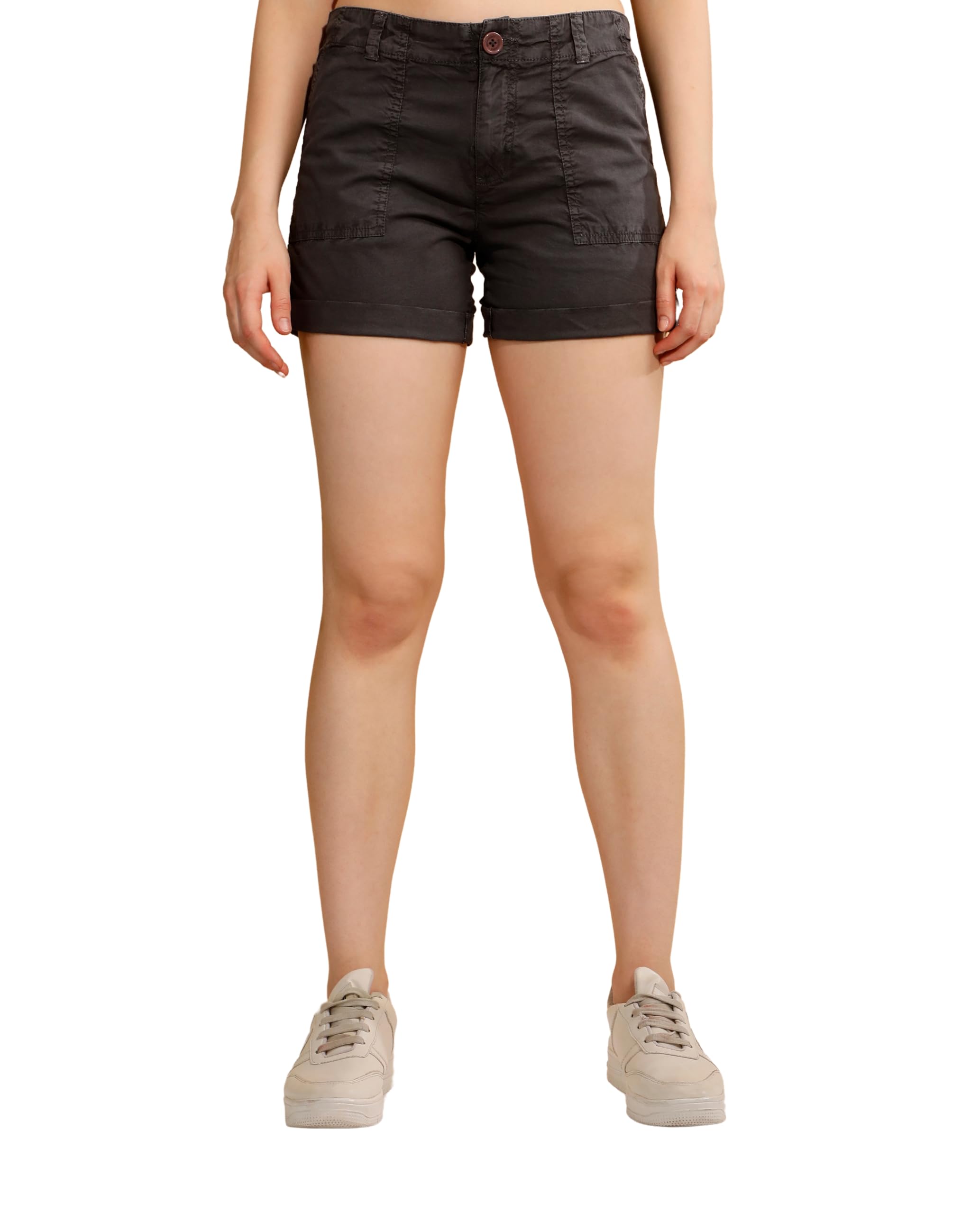 NUEVOSDAMAS Pure Cotton Cargo Shorts - White-image-40