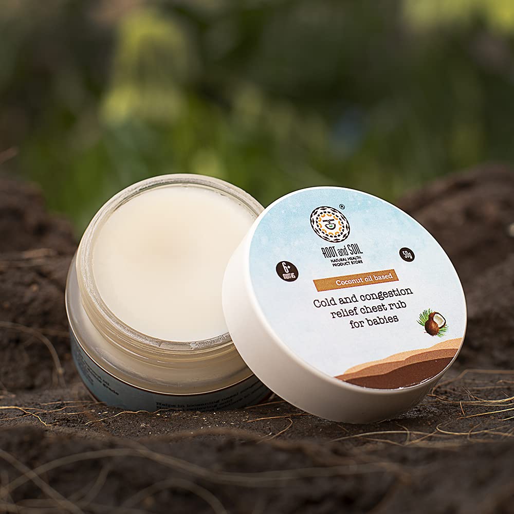ROOT and SOIL Cold and Congestion Relief Chest Rub for Babies 50G, 6+ Months, 100% Natural