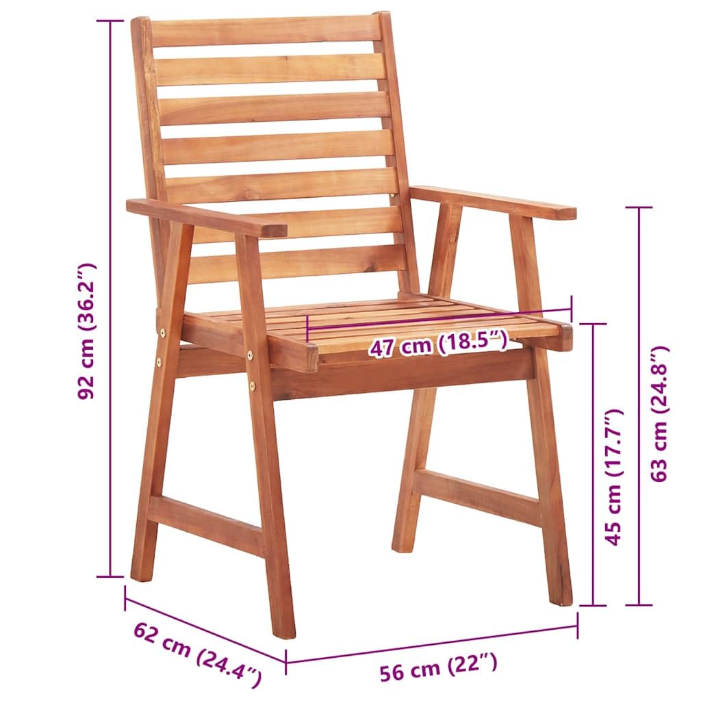 Set 4 Sedie Giardino in Legno di Acacia con Cuscini | Ideali per arredare il terrazzo o il patio, queste sedie offrono una comoda seduta per i vostri pranzi all'aperto.