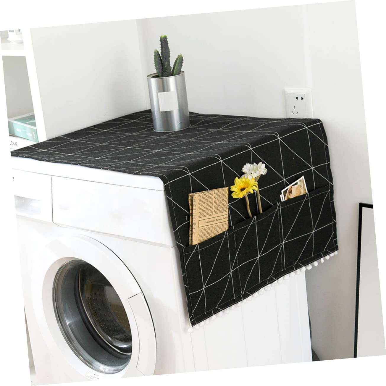 Hemobllo 4pièces Housse De Réfrigérateur Et Machine à Laver Couvercle Anti-poussière Avec Poches De Rangement Design Moderne Et Ventilation