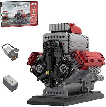 V8 Engine Model Kit, MOC-171732 Visible Car Engine Model Kit, STEM Mechanic Engine Model Construction Toys for Adults 1054 PCS