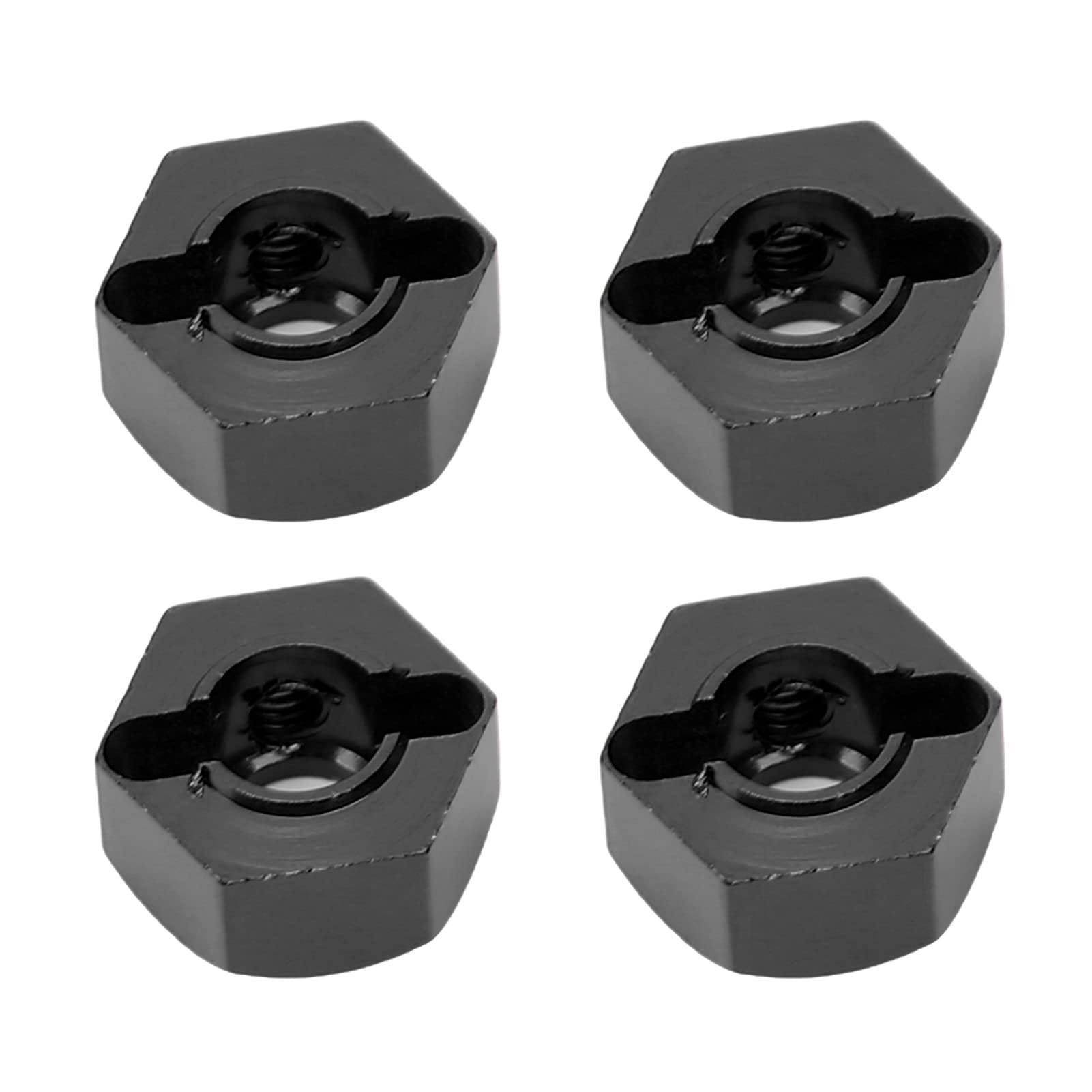 4 Pack Aluminum High Precision 12mm Hex Hub Nuts, RC Car Hex Hub Drive Adapter for RC Cars like 1/10 Senton (Black) - Image 4