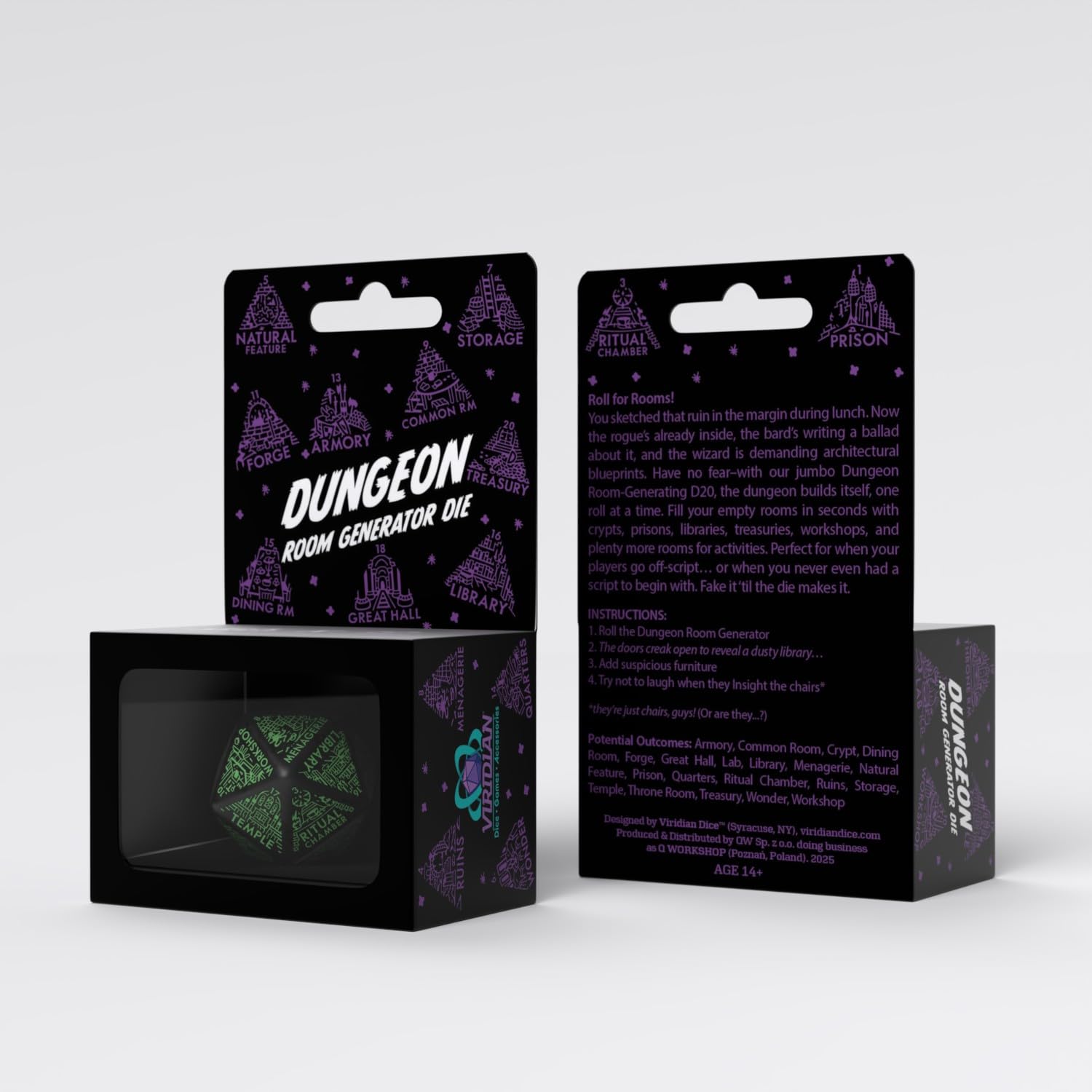 Dungeon Generator Die: Black & Green
